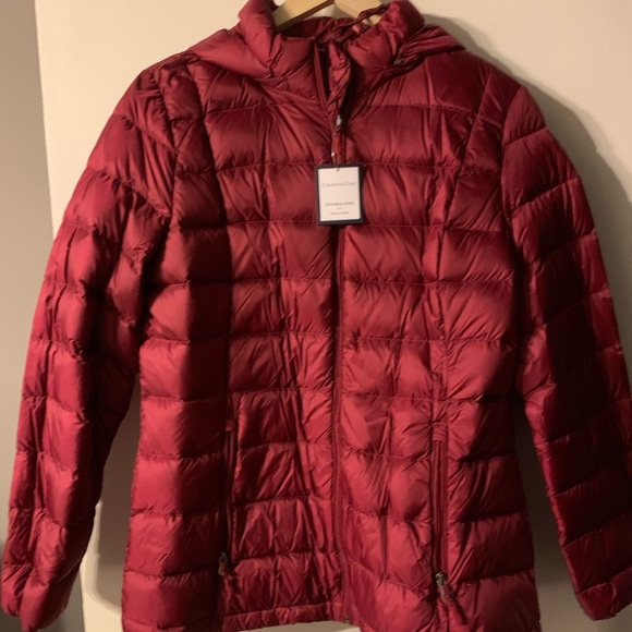 Nwt!CHARTER CLUB COAT. Duck-down PUFFER JACKET.Removable Hood.Large.Dark… - Picture 1 of 7